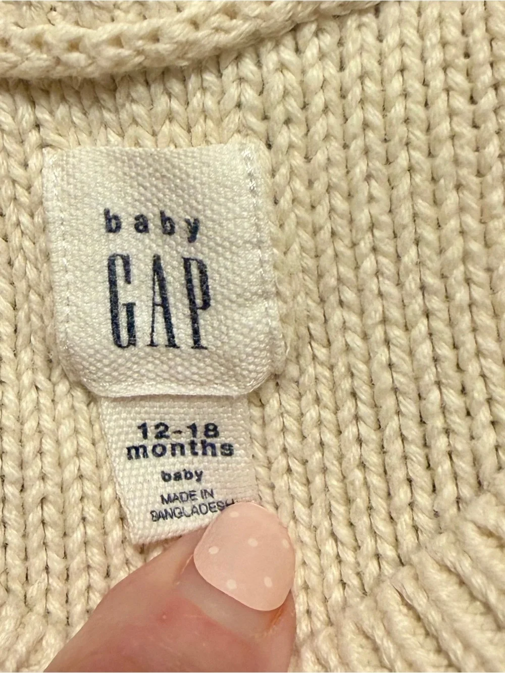 GAP Cream Cable-Knit Dress with Ruffle Shoulders